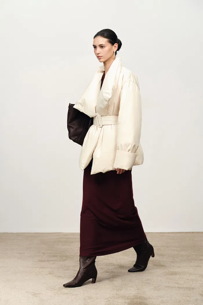 Chloe Lapel Down Jacket in High-Density Nylon - Image 3