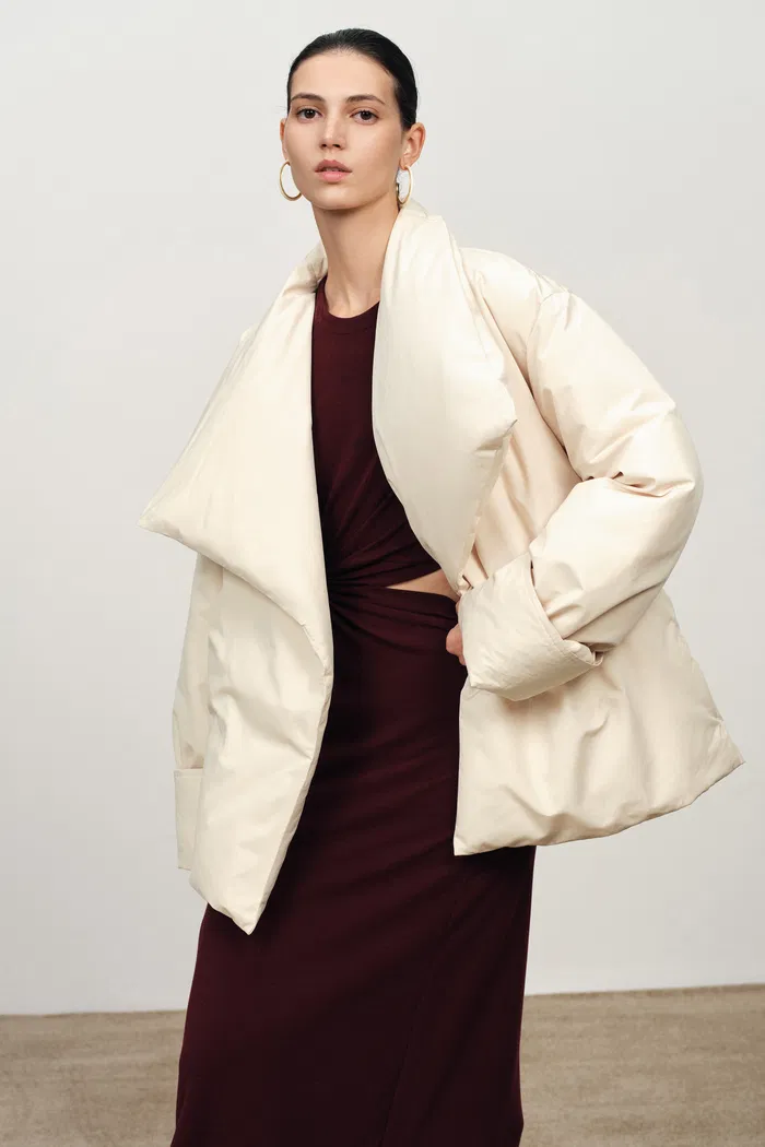Chloe Lapel Down Jacket in High-Density Nylon - Image 4