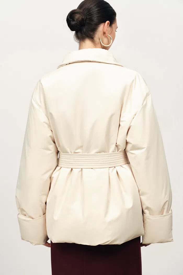 Chloe Lapel Down Jacket in High-Density Nylon - Image 5