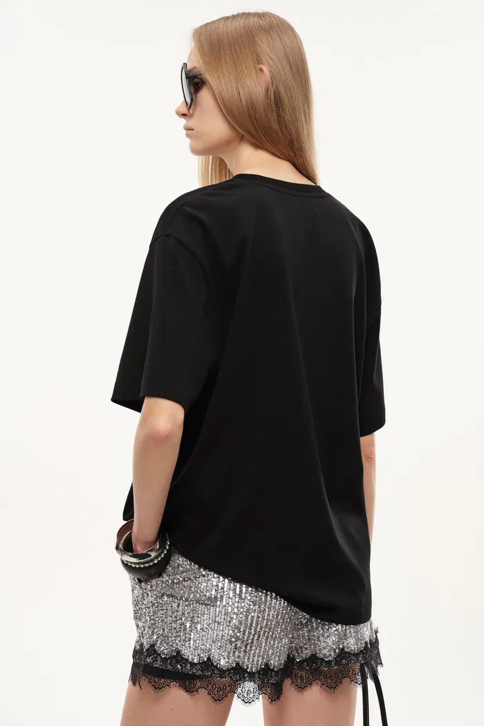 Cipher Silver Logo Graphic T-Shirt in Cotton - Image 4