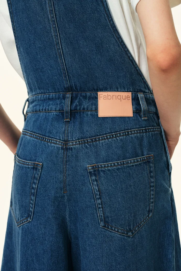 Claire Maxi Overall Skort in Cotton Denim - Image 6