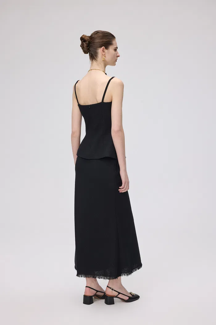 Clara Sleeveless Peplum Top in Wool Blend Tweed - Image 4