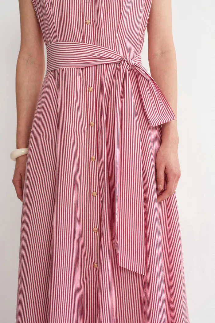 Claudia Striped Shirt Dress in Cotton Poplin - Image 8