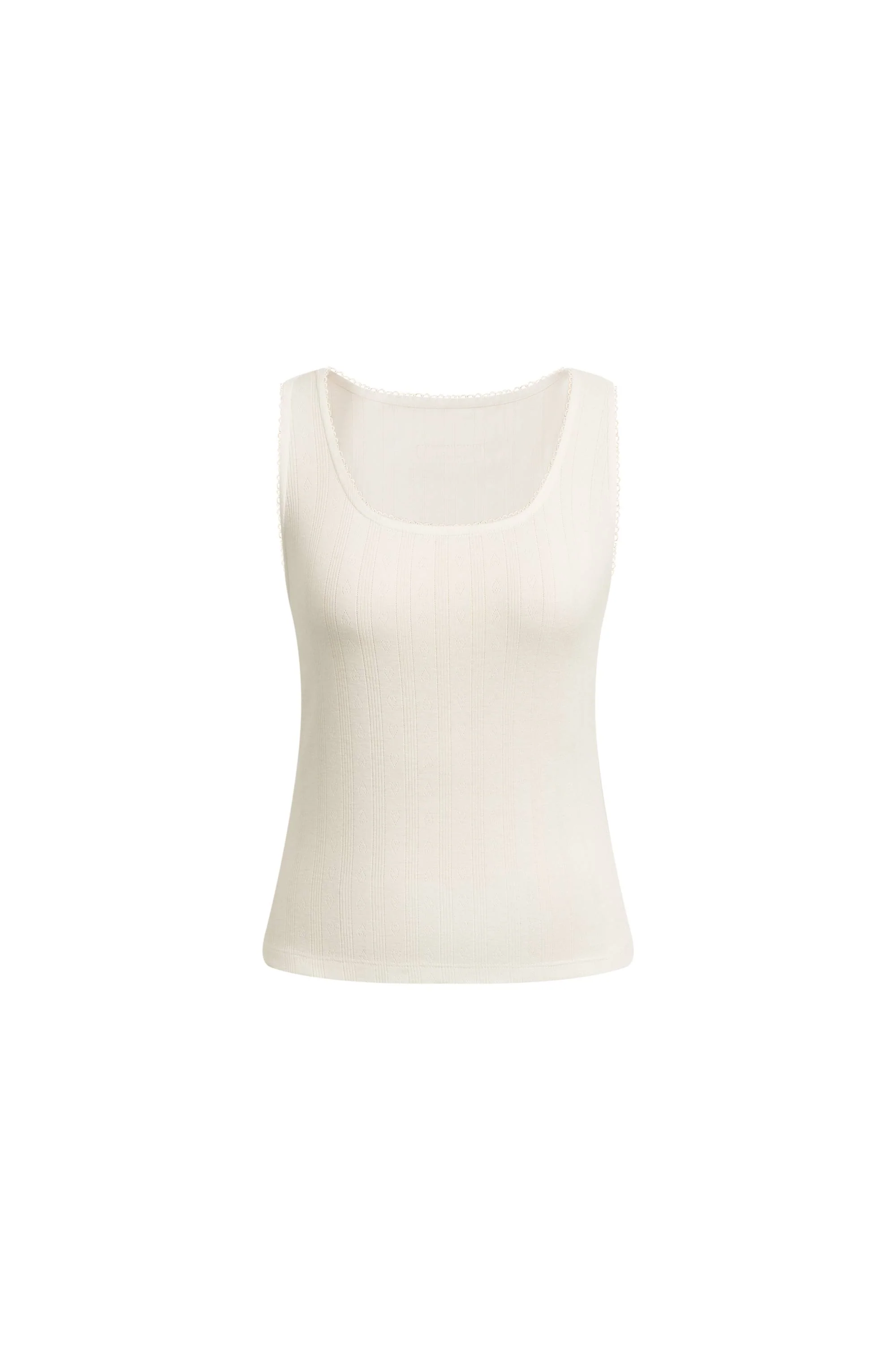 Cloe Inlaid Delicate Lace Tank Top in Hollow Knit - Image 6