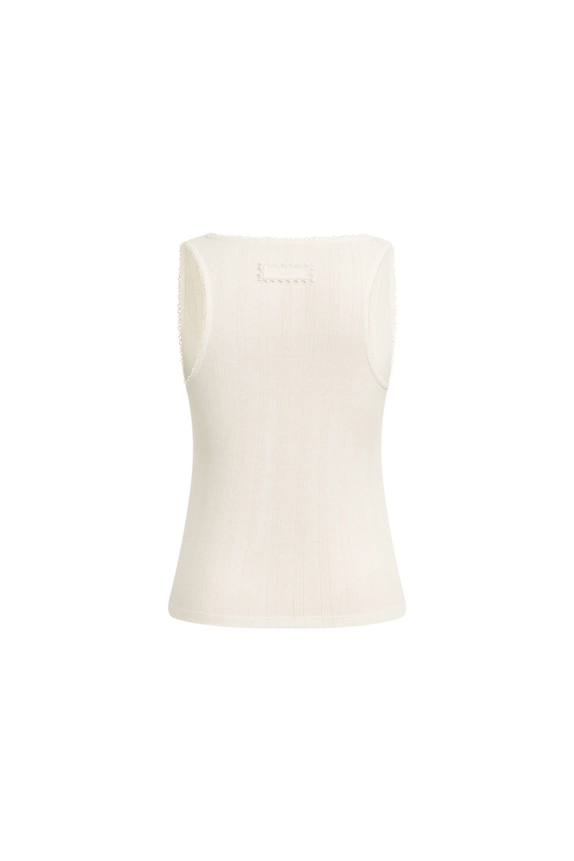 Cloe Inlaid Delicate Lace Tank Top in Hollow Knit - Image 7