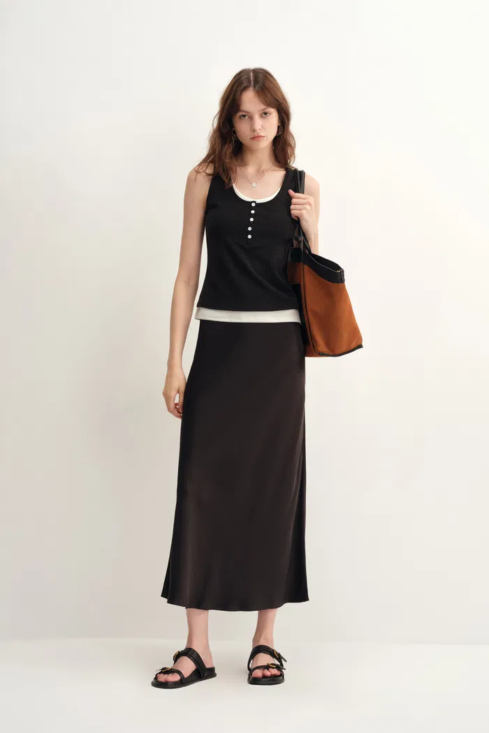 Coco Layered look Tank Top in Tencel-Merino Knit - Image 4
