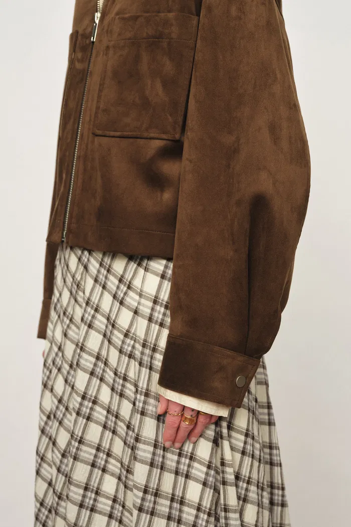 Coddenham Jacket in Faux Suede - Image 7