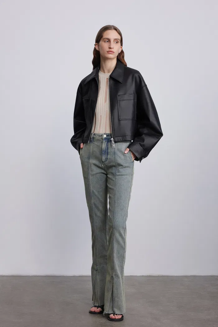 Coddenham Short Jacket in Faux Leather - Image 3