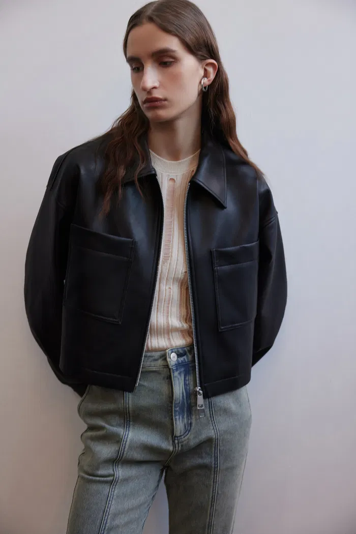 Coddenham Short Jacket in Faux Leather - Image 4