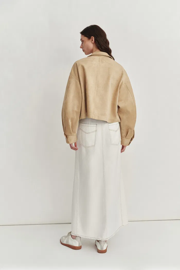 Coddenham Short Jacket in Faux Suede - Image 4