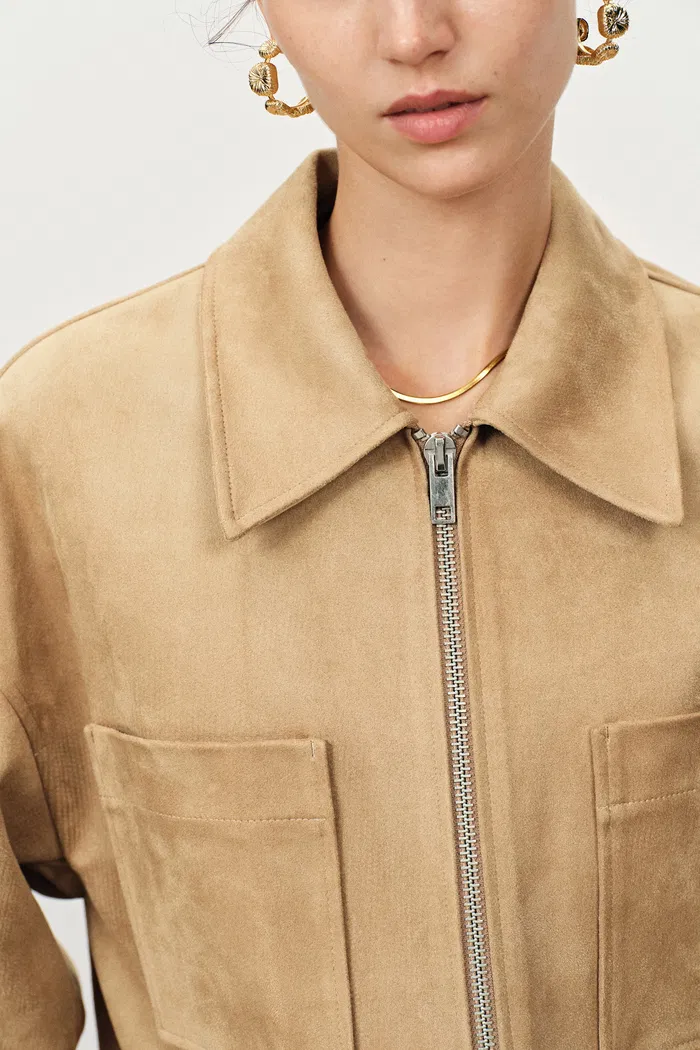 Coddenham Short Jacket in Faux Suede - Image 6