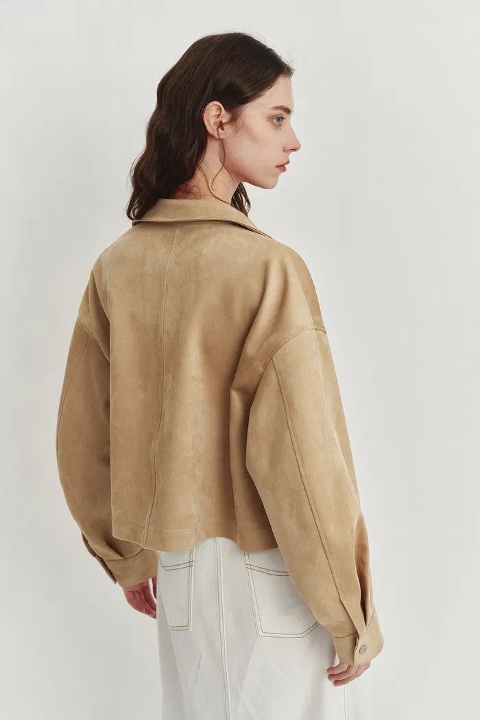 Coddenham Short Jacket in Faux Suede - Image 7