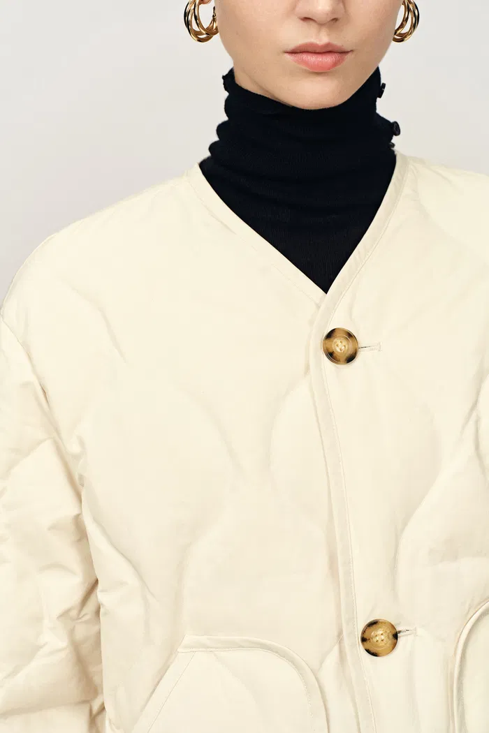 Colton Collarless Quilted Goose Down Jacket in High-Density Air with Graphene Lining - Image 6