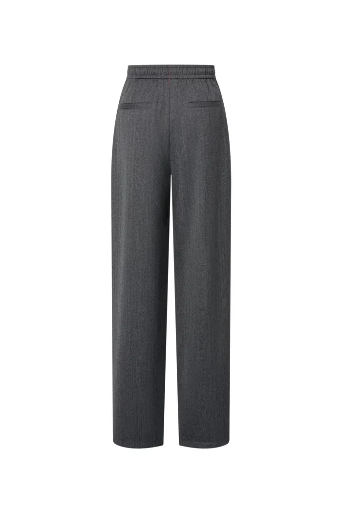 Constantine Front Tie Relaxed Fit Pants in Wool Herringbone - Image 11