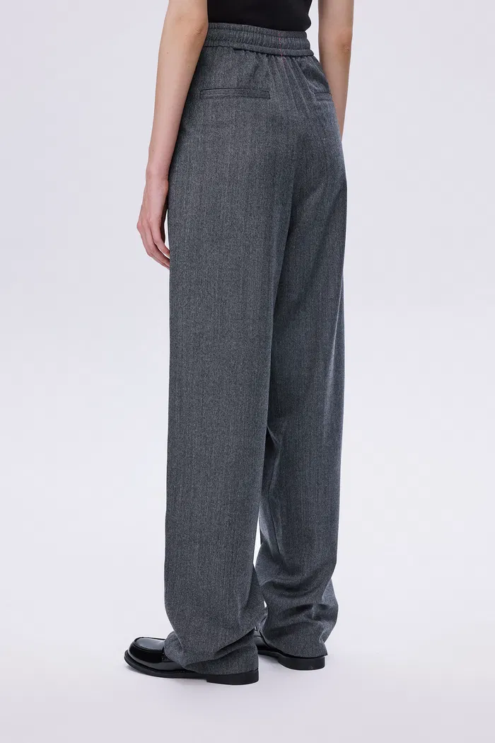 Constantine Front Tie Relaxed Fit Pants in Wool Herringbone - Image 7