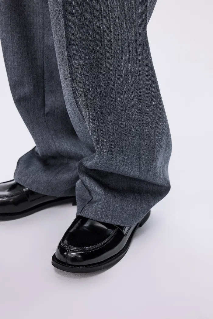 Constantine Front Tie Relaxed Fit Pants in Wool Herringbone - Image 8