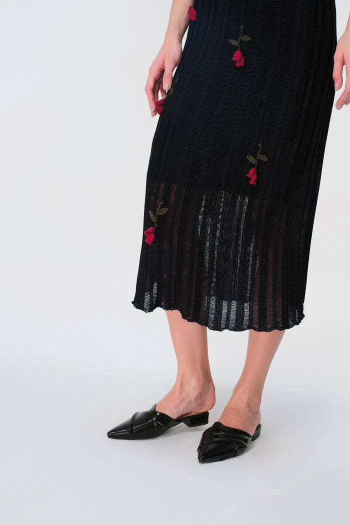 Convallaria Handcrafted Crochet Dress in Cotton Viscose Knit - Image 4