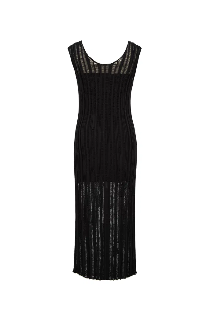 Convallaria Handcrafted Crochet Dress in Cotton Viscose Knit - Image 8