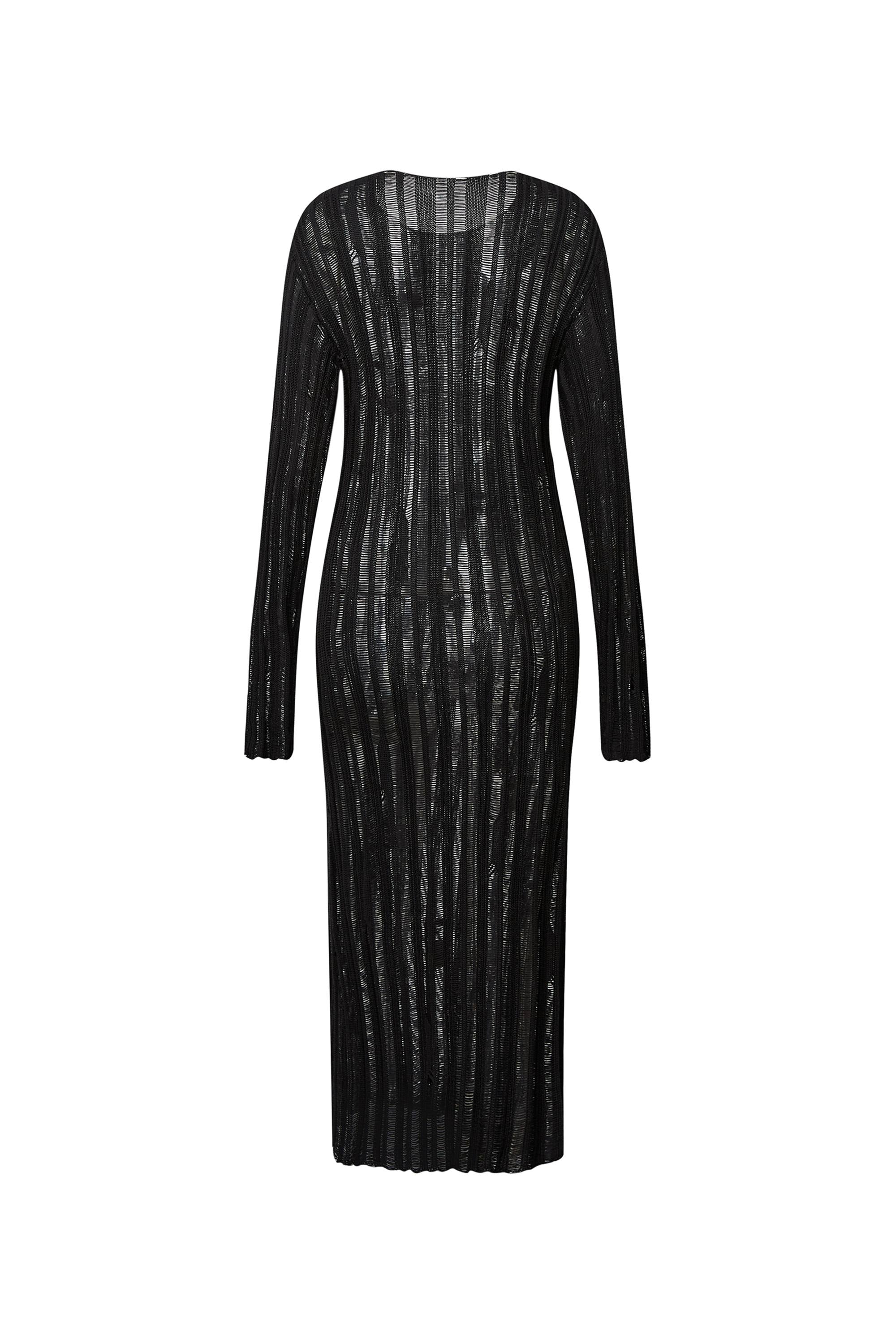 Convallaria Handcrafted Crochet Long Sleeve Dress in Cotton Viscose Knit - Image 10