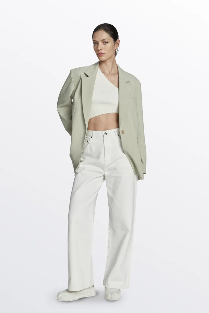 Creamy Green Detachable Belt Blazer - Image 3