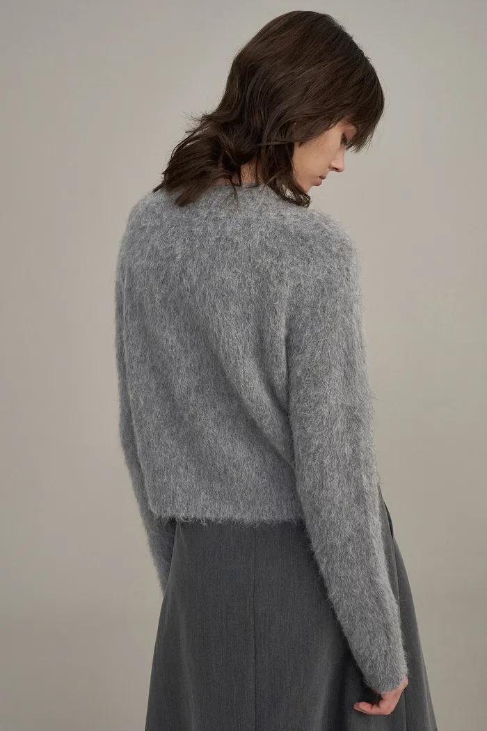Cymbidium Hand Embroidered Cardigan in Alpaca Blend Knit - Image 8