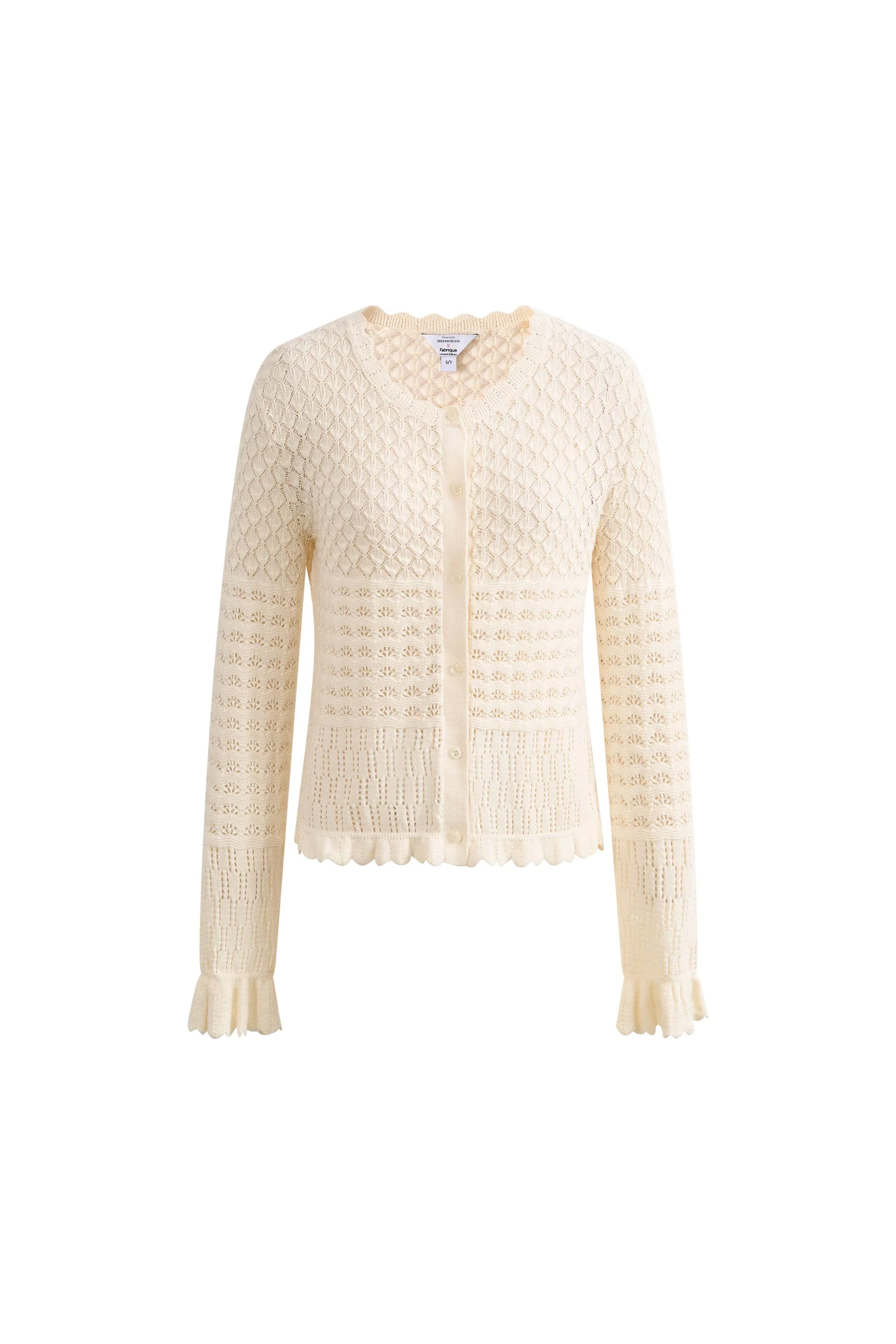 Daisy Ruffle-Trim Cardigan in Cotton Knit - Image 6