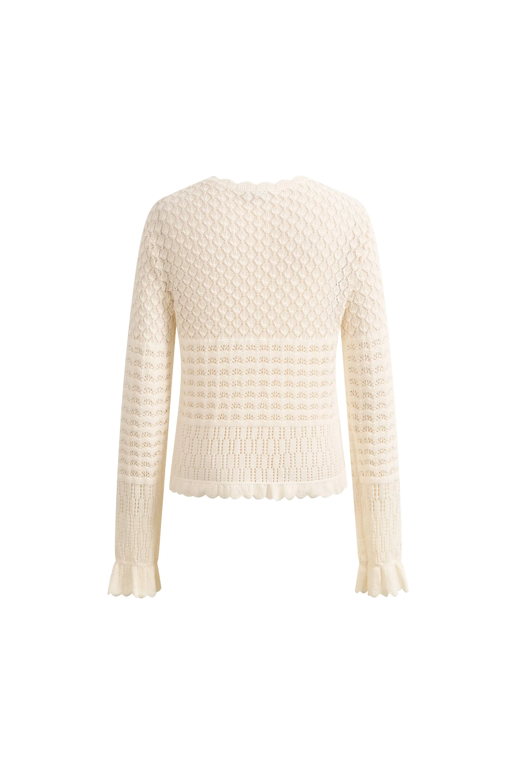 Daisy Ruffle-Trim Cardigan in Cotton Knit - Image 7