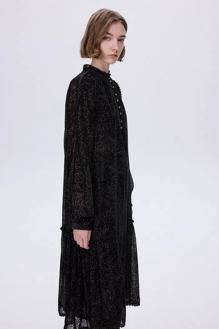 Dakota Lace Cut-Out Dress in Velvet Devoré - Image 5