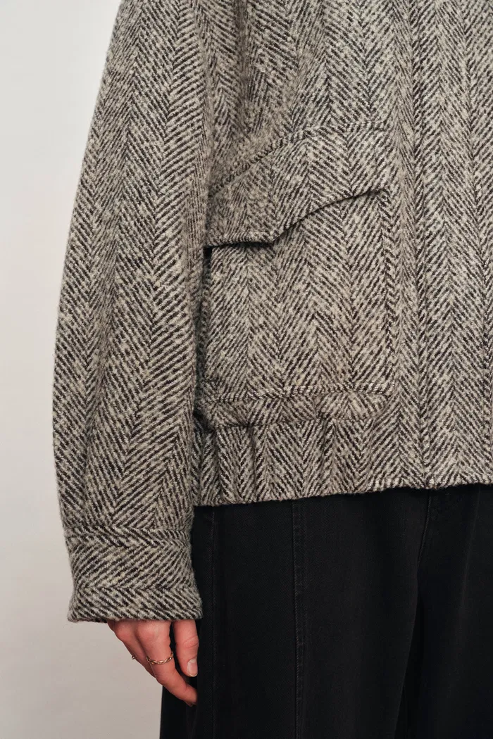 Dakota Tweed Baseball Jacket in Wool - Image 10