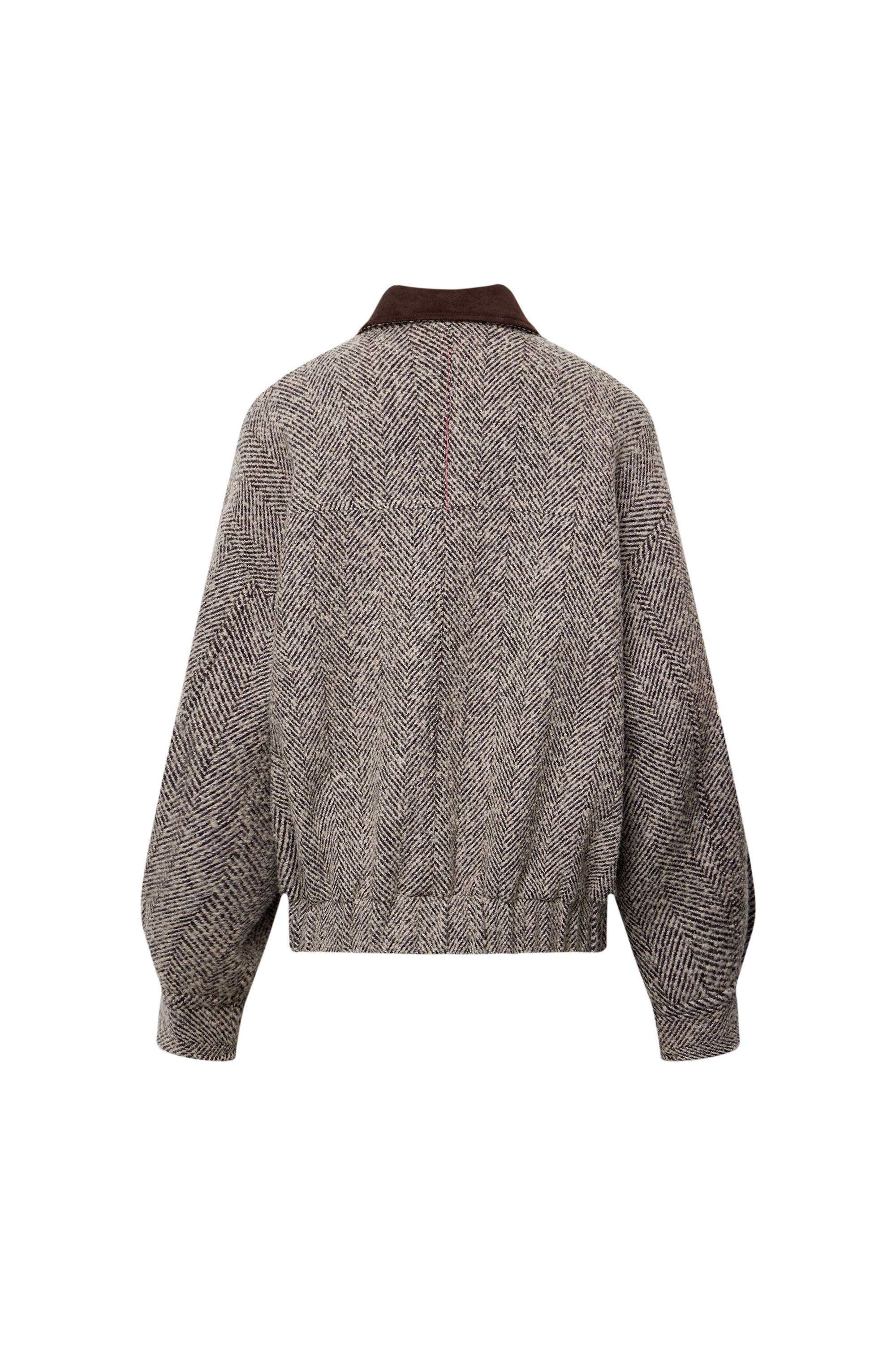 Dakota Tweed Baseball Jacket in Wool - Image 13