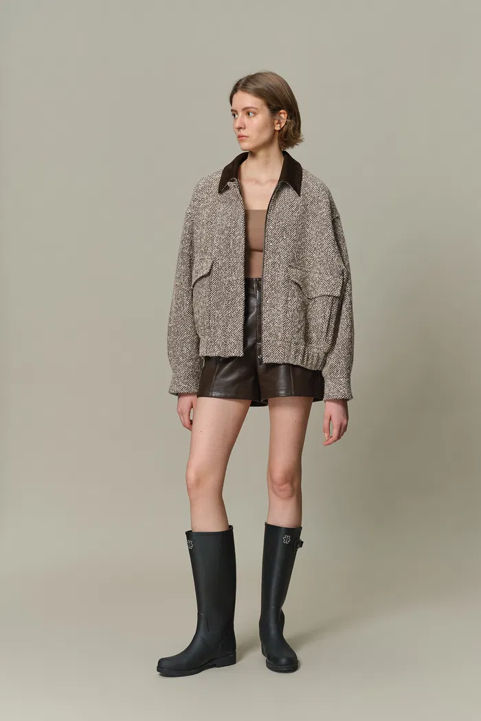 Dakota Tweed Baseball Jacket in Wool - Image 5