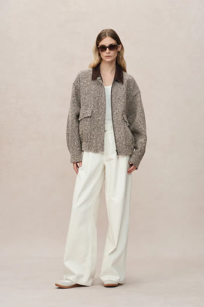 Dakota Tweed Baseball Jacket in Wool - Image 6