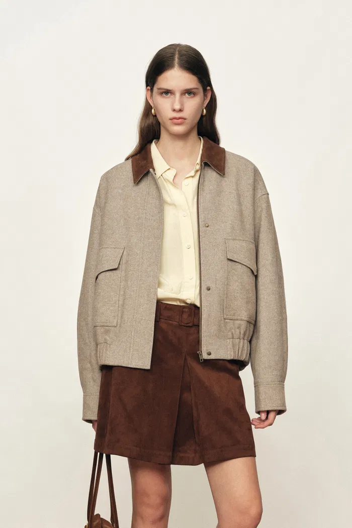 Dakota Tweed Baseball Jacket in Wool - Image 2