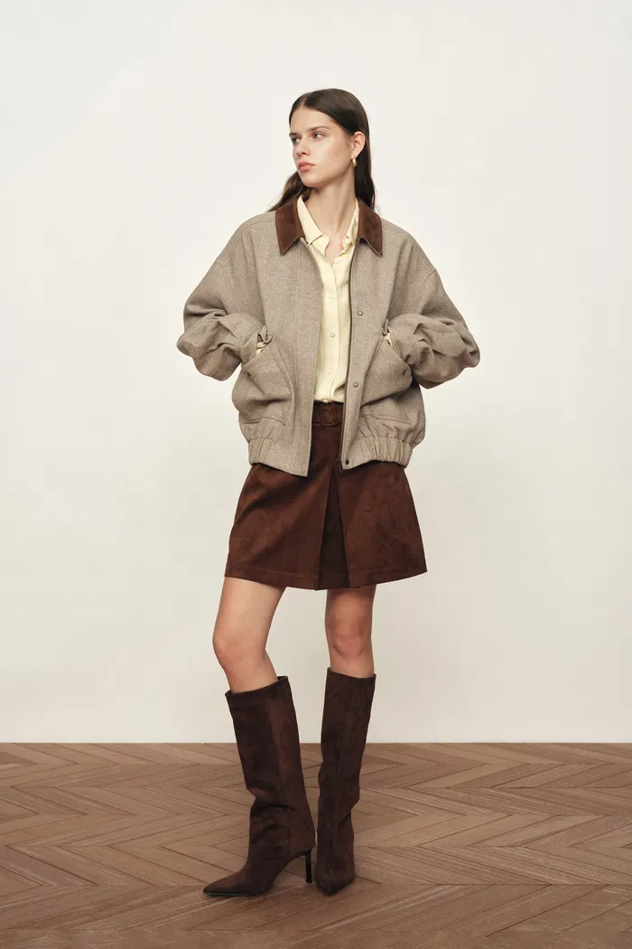 Dakota Tweed Baseball Jacket in Wool - Image 3