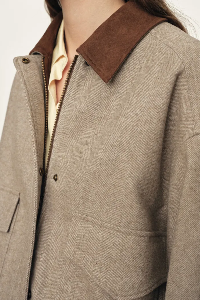 Dakota Tweed Baseball Jacket in Wool - Image 6