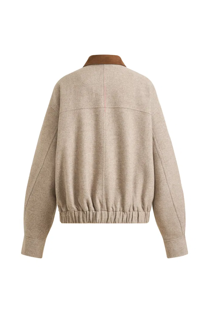 Dakota Tweed Baseball Jacket in Wool - Image 8