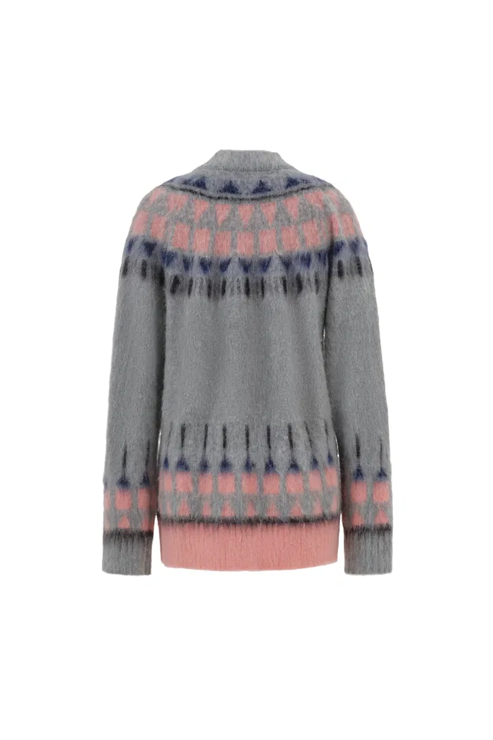 Deanna Fair Isle Cardigan in Baby Alpaca Blend Knit - Image 11