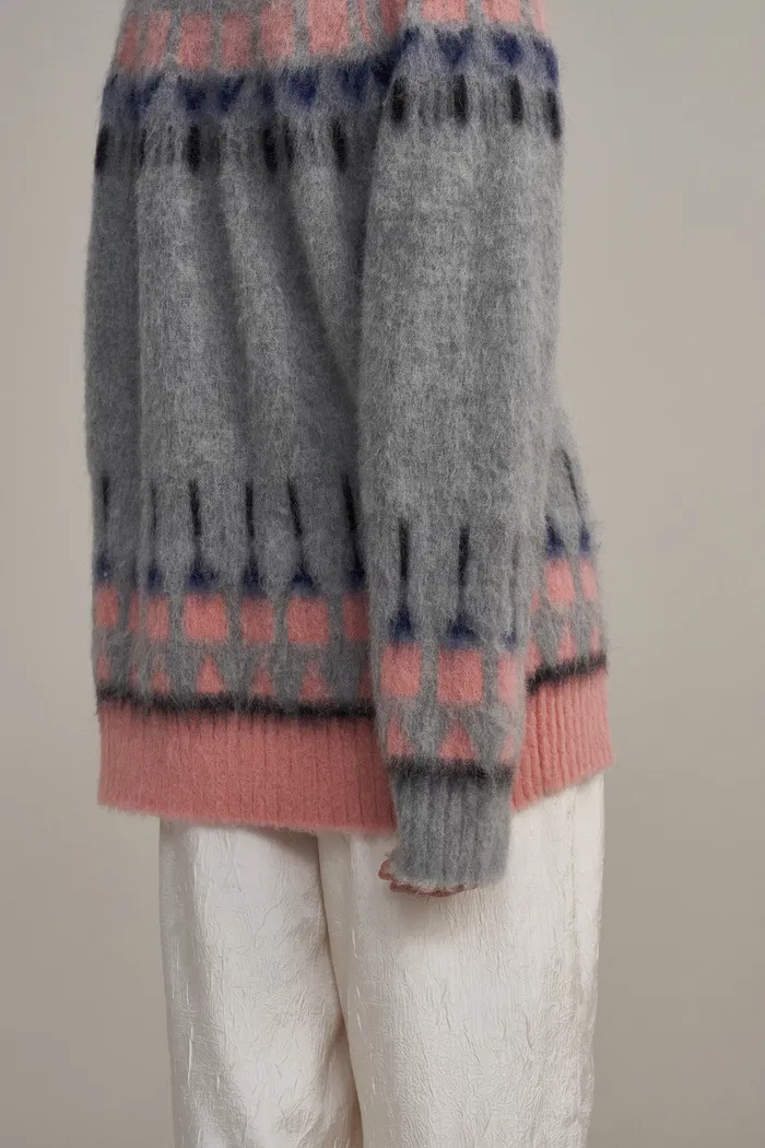 Deanna Fair Isle Cardigan in Baby Alpaca Blend Knit - Image 7