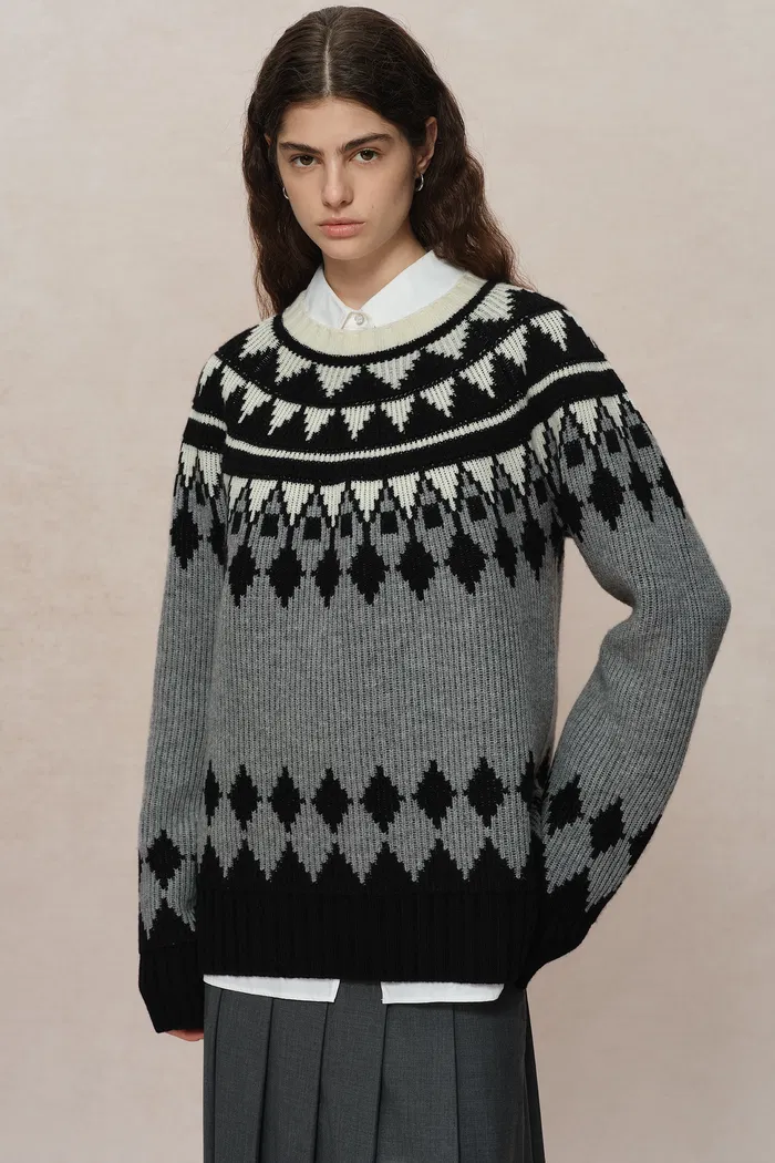 Delphine Fair Isle Knit Sweater - Image 2