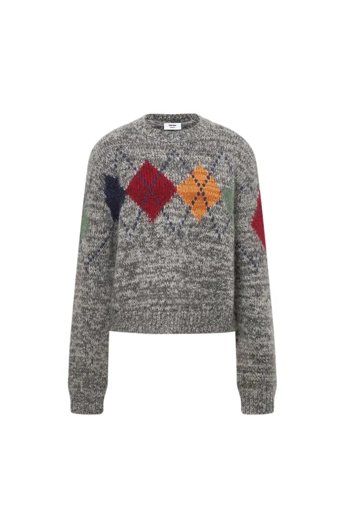 Demi Argyle Sweater in Merino Wool Blend Knit - Image 10
