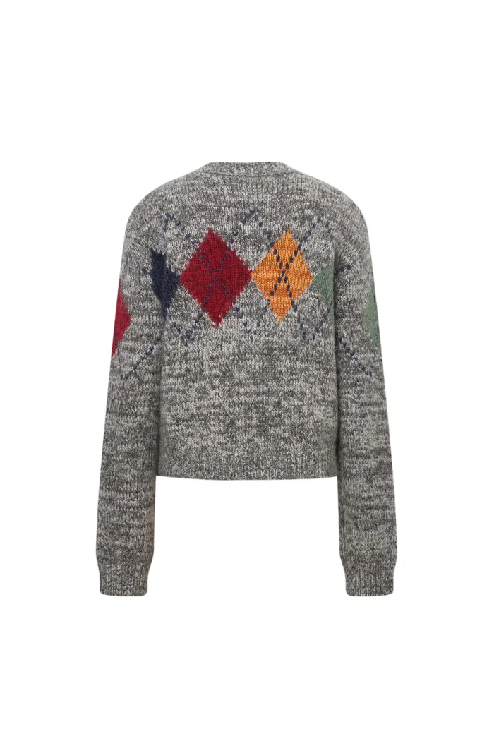 Demi Argyle Sweater in Merino Wool Blend Knit - Image 11