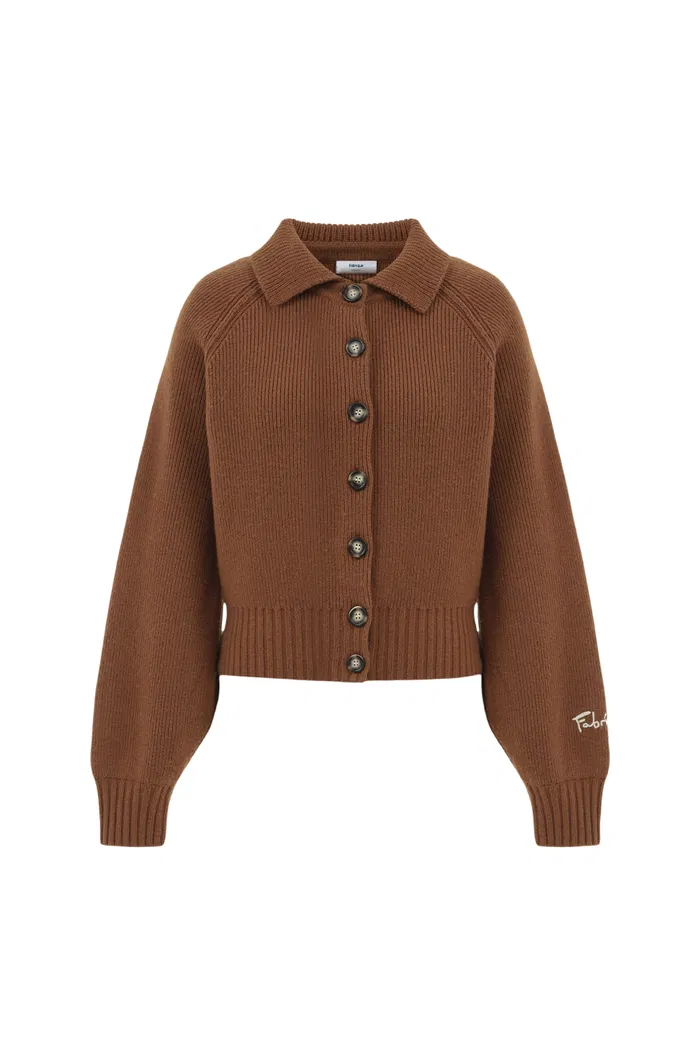 Demi Collared Cardigan in Merino Wool-Cashmere - Image 10