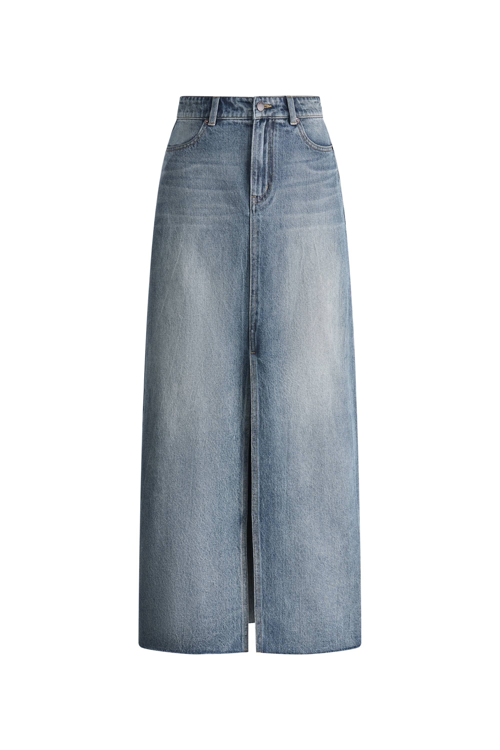 Denim Skirt in Cotton Denim - Image 10