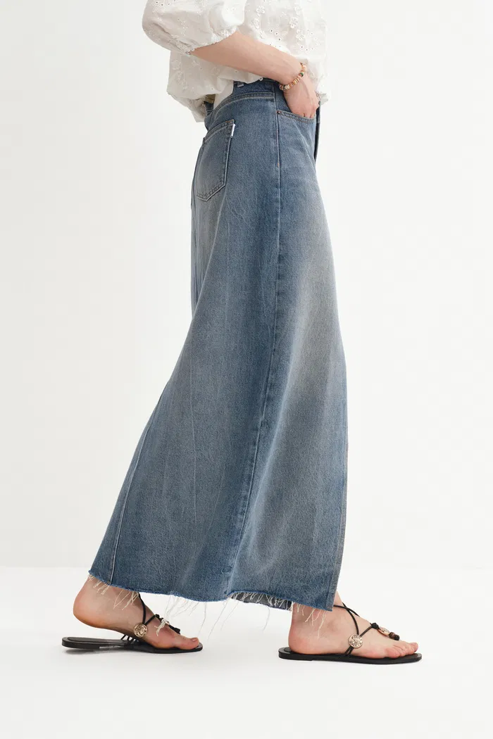 Denim Skirt in Cotton Denim - Image 5