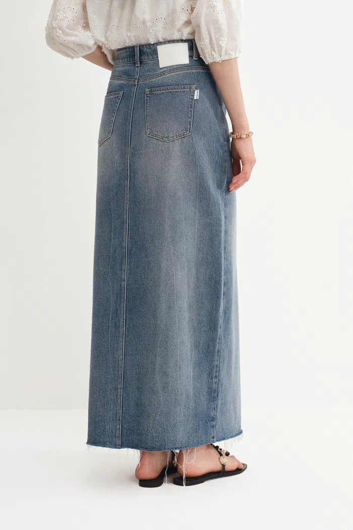 Denim Skirt in Cotton Denim - Image 6