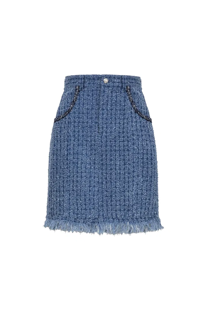 Denise A-Line Skirt in Cotton Denim - Image 10