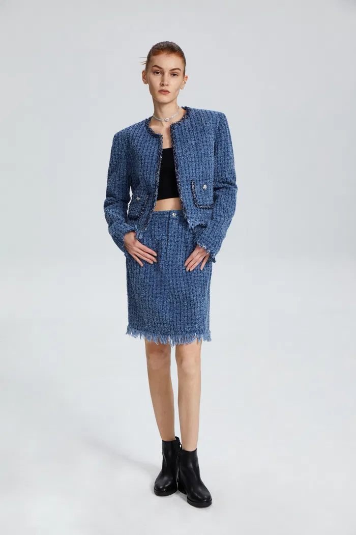 Denise A-Line Skirt in Cotton Denim - Image 2