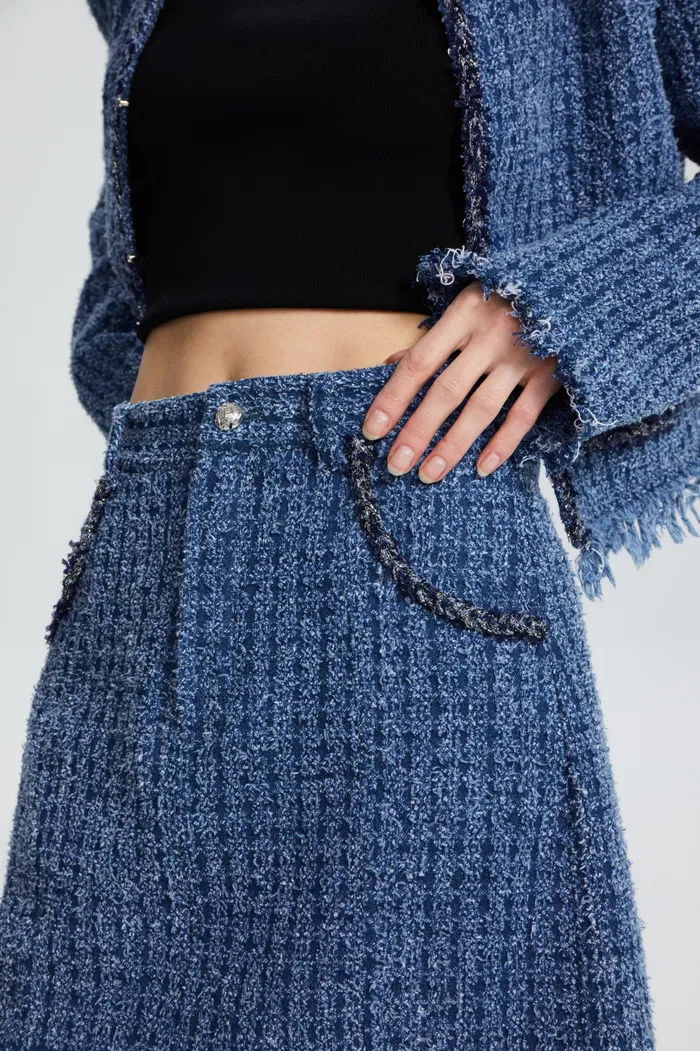Denise A-Line Skirt in Cotton Denim - Image 7