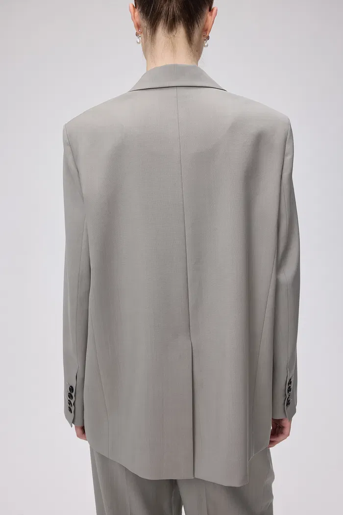 Dniester Duo Front Zip Oversized Blazer in Worsted Wool Blend - Image 7