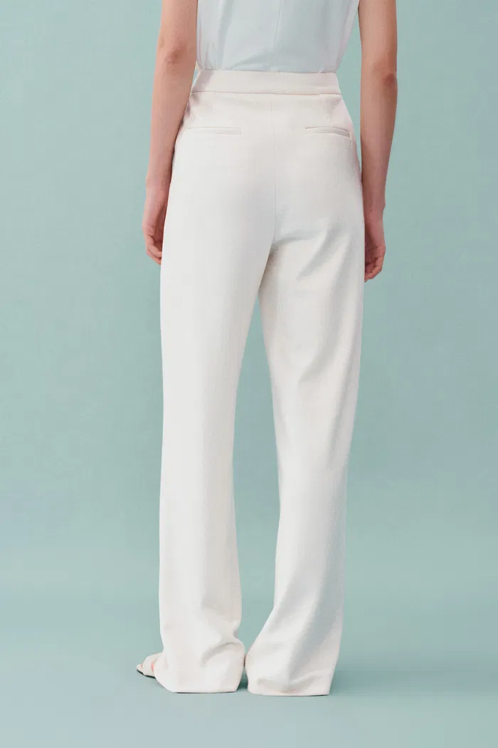 Domi White Buttoned Straight Leg Sweatpants - Image 6